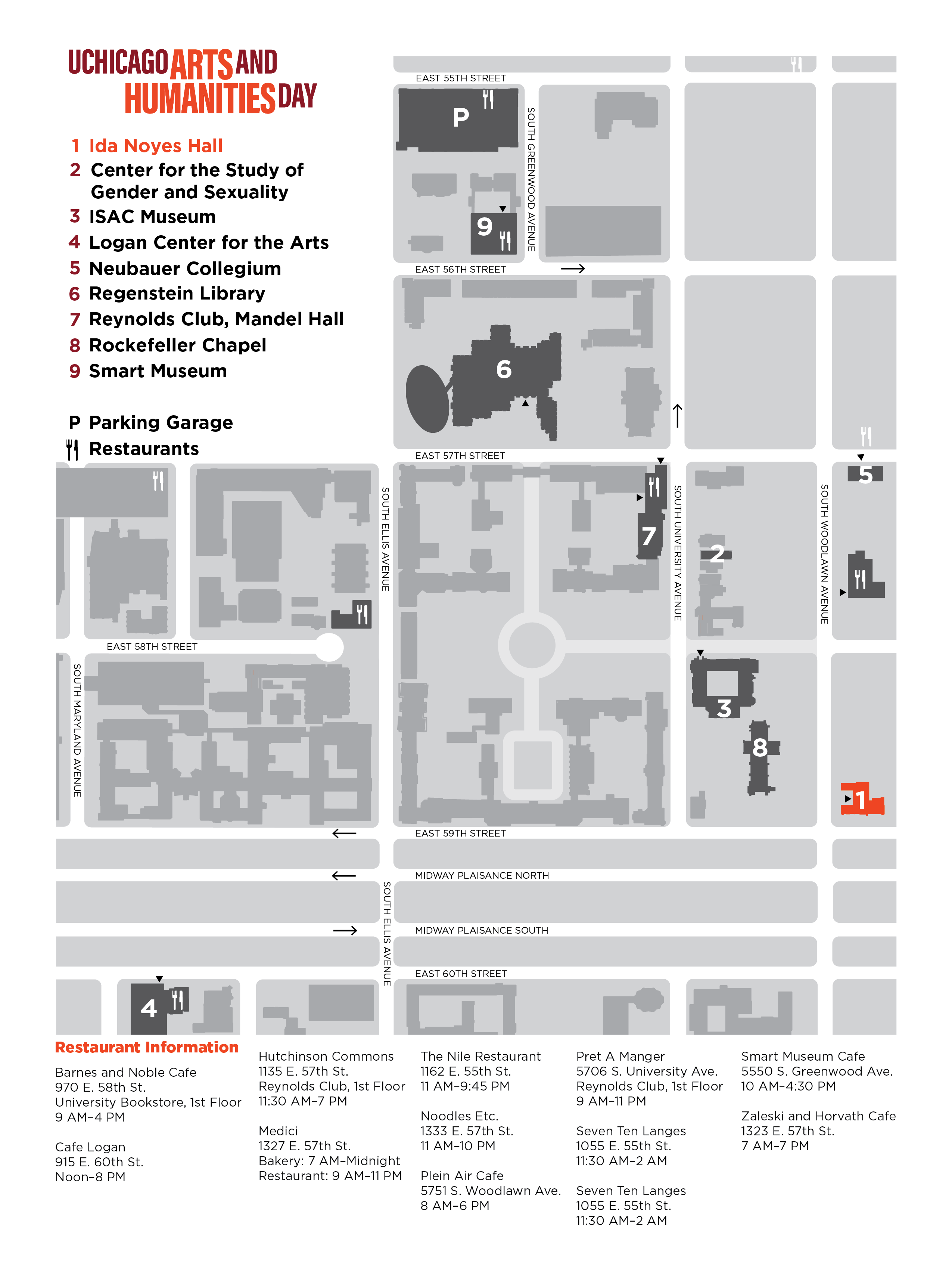 Arts and Humanities Day Map